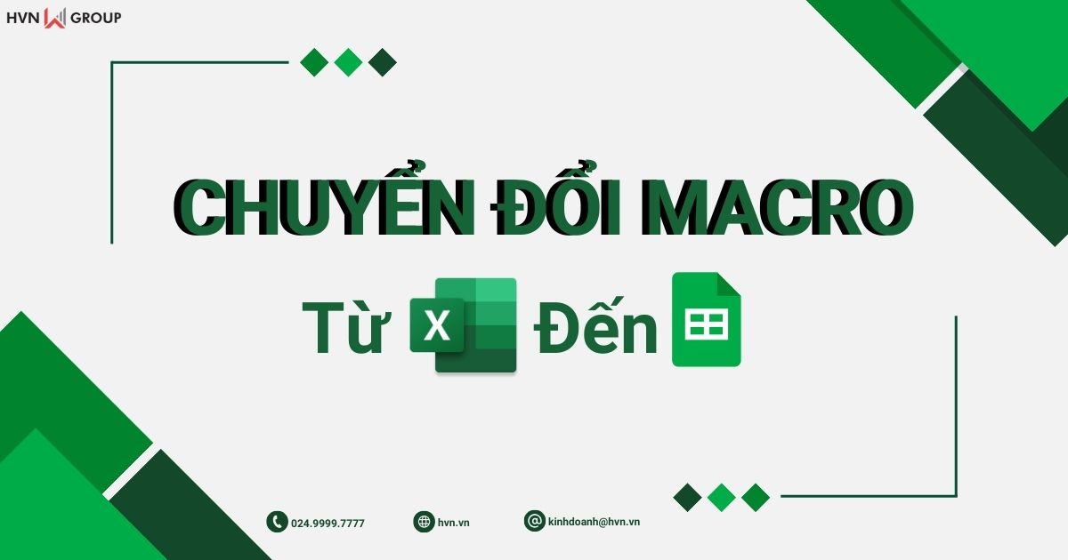 chuyển đổi macro từ excel sang sheets