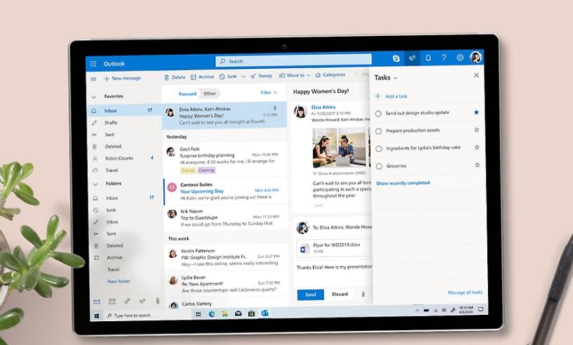 Hướng dẫn cài đặt Outlook không cần Ứng dụng kém an toàn 13 giao diện người dùng outlook