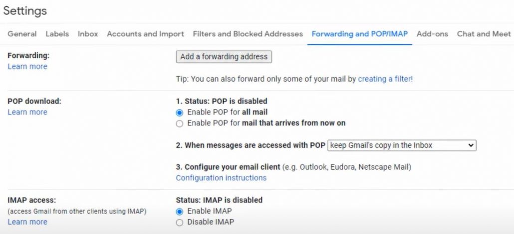 Hướng dẫn cài đặt Outlook không cần Ứng dụng kém an toàn 15 kích hoạt pop imap trong gmail