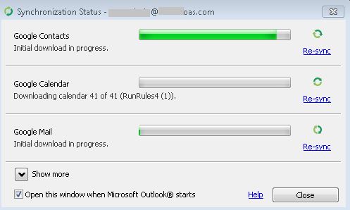 Hướng dẫn cài đặt Google Workspace Sync for Microsoft Outlook 27 kiểm tra quá trình đồng bộ