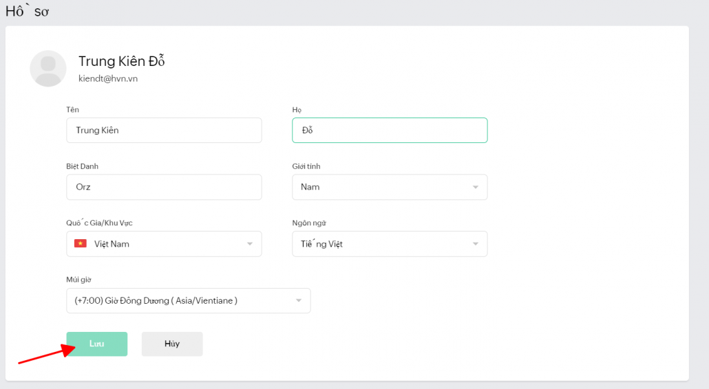 Hướng dẫn thay đổi tên hiển thị khi gửi email Zoho Mail 21 sửa thông tin cá nhân