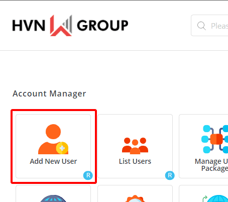 Hướng dẫn tạo user trong tài khoản Reseller 12 thêm user mới