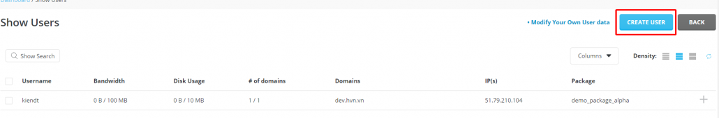 Hướng dẫn quản lý user trong tài khoản Reseller DirectAdmin 16 tạo user