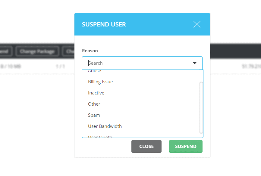 Hướng dẫn quản lý user trong tài khoản Reseller DirectAdmin 19 tạm dừng tài khoản user