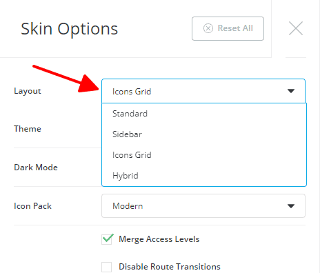 Thay đổi giao diện Direct Admin 11 tạo mục layout