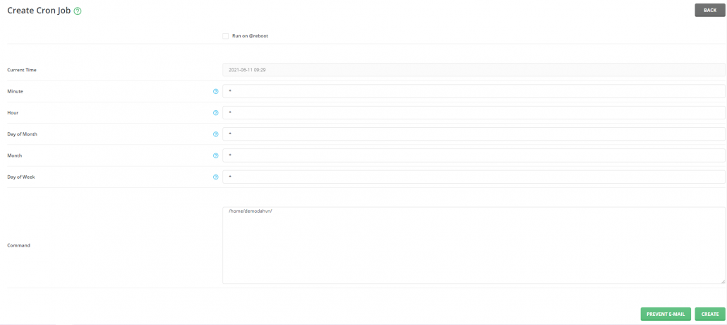 Hướng dẫn tạo Cron Jobs trong DirectAdmin 11 cấu hình thời gian