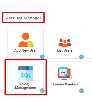 Hướng dẫn tạo Database và User Database trên DirectAdmin 15 quản lý tài khoản
