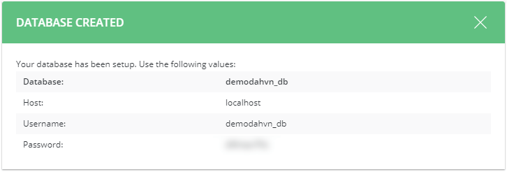 Hướng dẫn tạo Database và User Database trên DirectAdmin 18 xuất thông tin database