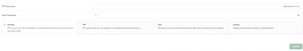 Hướng dẫn tạo tài khoản FTP trên DirectAdmin 11 điền đầy đủ thông tin