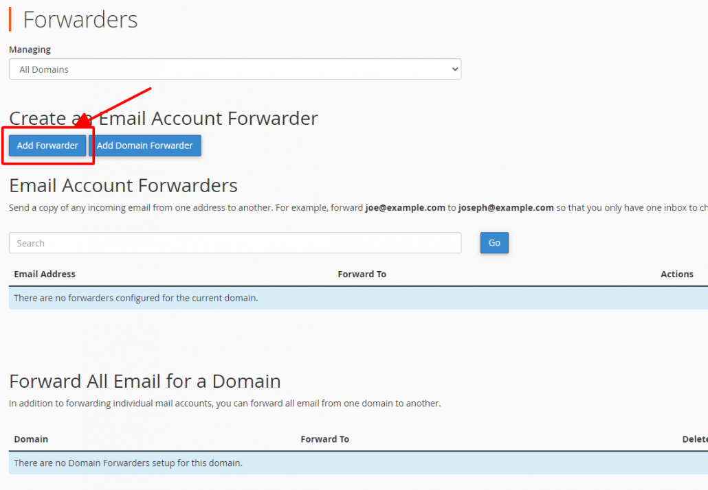 Hướng dẫn sử dụng chức năng Email forwarding trong hosting cPanel 17 tạo forwarder mới
