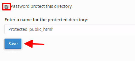 Hướng dẫn đặt mật khẩu cho thư mục trên cPanel 12 lưu lại thay đổi