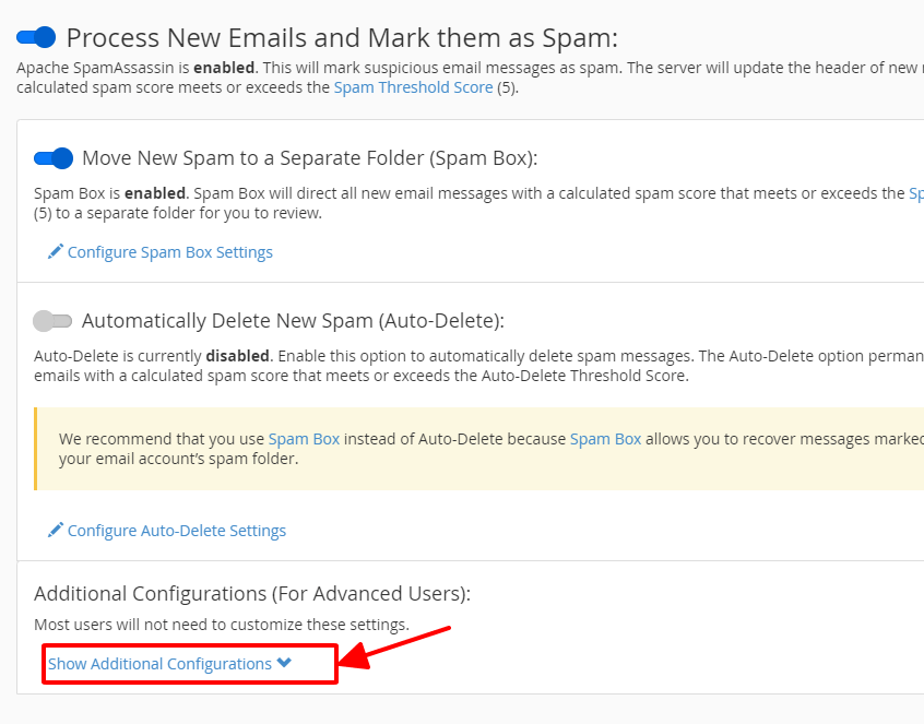 Hướng dẫn sử dụng chức năng Spam Filter Email trên cPanel 20 tính năng spam filter email nâng cao