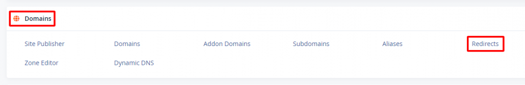 Hướng dẫn sử dụng tính năng Redirects trên cPanel 7 truy cập tính năng redirects trong cpanel