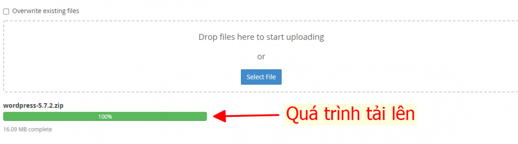 Hướng dẫn sử dụng File Manager trong Cpanel 56 đợi quá trình upload hoàn tất