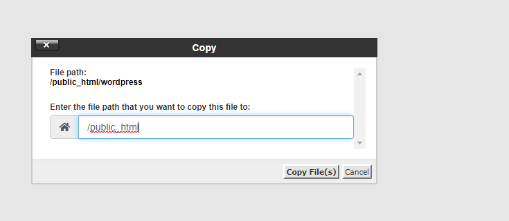 Hướng dẫn sử dụng File Manager trong Cpanel 47 chọn đường dẫn sao chép
