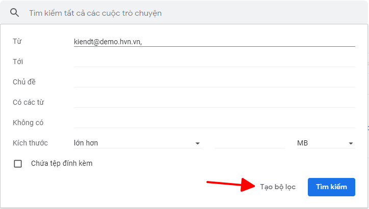 Hướng dẫn tạo bộ lọc thư đến trên email Google Workspace 19 tạo bộ lọc
