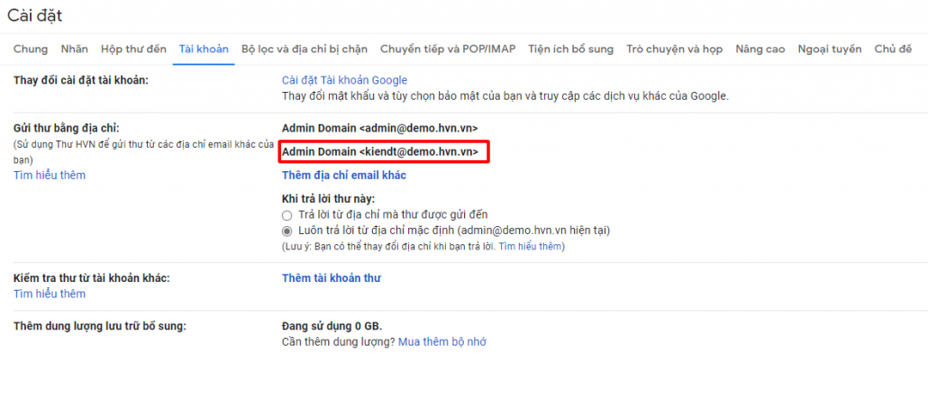 Hướng dẫn sử dụng Gmail để gửi thư từ các địa chỉ email khác 27 thêm email thành công