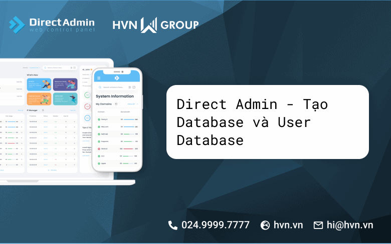Hướng dẫn tạo Database và User Database trên DirectAdmin 10 tao Database va User Database tren DirectAdmin
