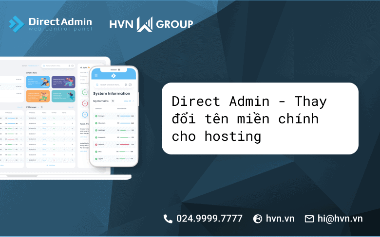 Hướng dẫn thay đổi tên miền chính cho hosting DirectAdmin 7 thay doi ten mien chinh cho hosting DirectAdmin