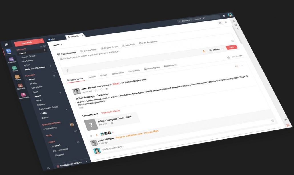 Hướng dẫn thay đổi tên hiển thị khi gửi email Zoho Mail 16 zoho có tính năng streams