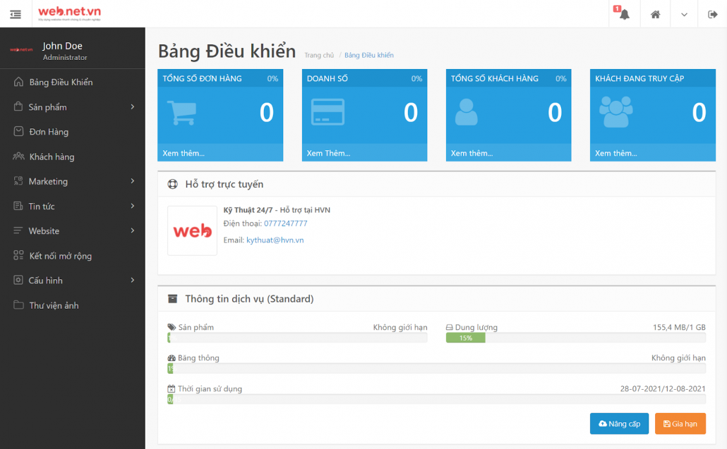 Hướng dẫn đăng nhập bảng quản trị WEB NET 11 huong dan dang nhap bang quan tri web net anh 2