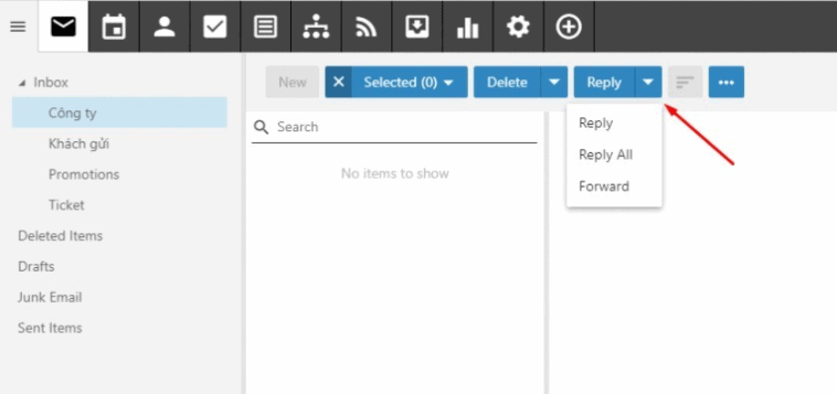 Hướng dẫn cơ bản giao diện chính Email Business Hosting 15 tùy chọn phản hồi email