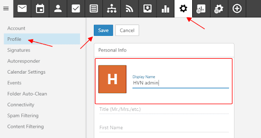 Hướng dẫn thay đổi tên hiển thị khi gửi email 9 thay đổi trong display name