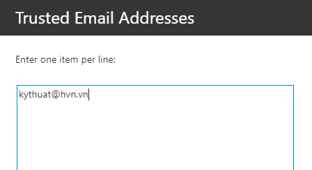 Hướng dẫn cài đặt Trust cho email gửi đến trong Email Business 13 thêm địa chỉ email