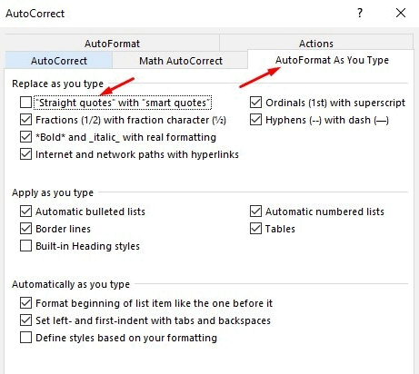 Hướng dẫn tắt tính năng Auto Smart Quotes trên Outlook 15 tắt smart quotes
