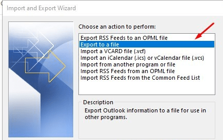 Hướng dẫn sao lưu Email trên Outlook 18 export file