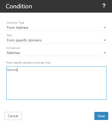 Hướng dẫn sử dụng chức năng lọc email (Filtering Email) trong Email Business 16 lưu lại thay đổi