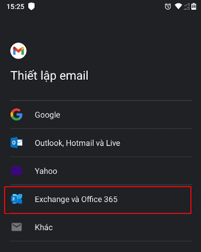 Hướng dẫn thiết lập Email Business trên Android sử dụng Exchange 12 thêm tài khoản