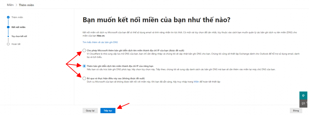 Hướng dẫn cài đặt tên miền tổ chức khi sử dụng Microsoft 365 35 kết nối miền