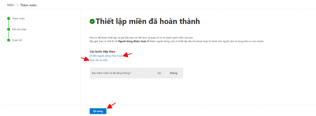 Hướng dẫn cài đặt tên miền tổ chức khi sử dụng Microsoft 365 39 hoàn thành việc thiết lập tên miền