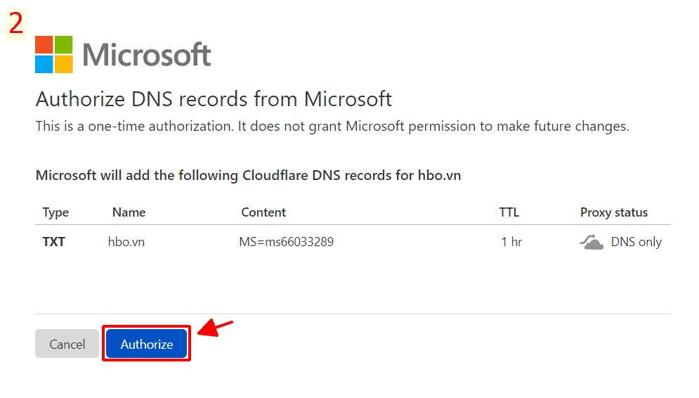 Hướng dẫn cài đặt tên miền tổ chức khi sử dụng Microsoft 365 27 xác minh dns record
