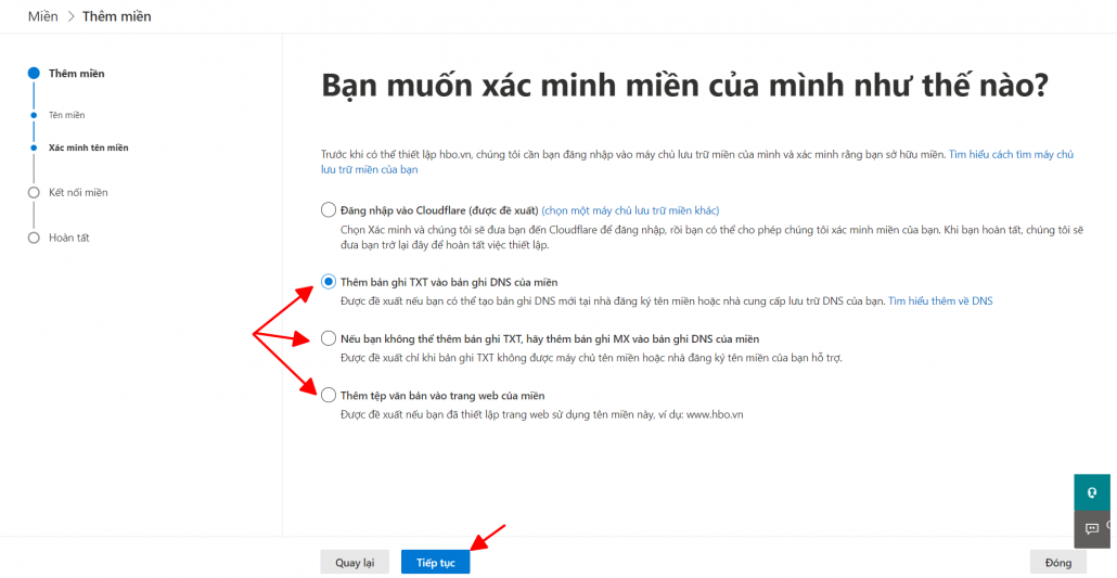 Hướng dẫn cài đặt tên miền tổ chức khi sử dụng Microsoft 365 28 xác minh domain