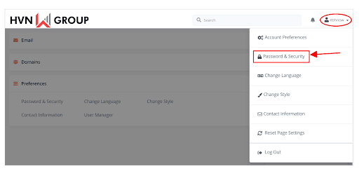 Hướng dẫn sử dụng tính năng Thay đổi mật khẩu (Password & Security) 20 su dung tinh nang thay doi mat khau email business hosting anh 2