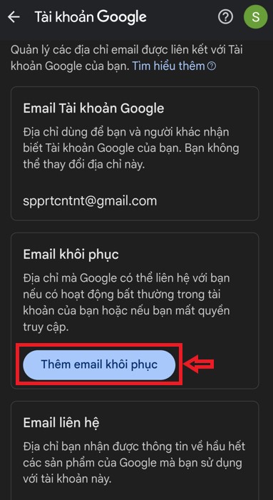Hướng dẫn cách thay đổi mật khẩu Gmail trên điện thoại Android 30 thêm email khôi phục gmail