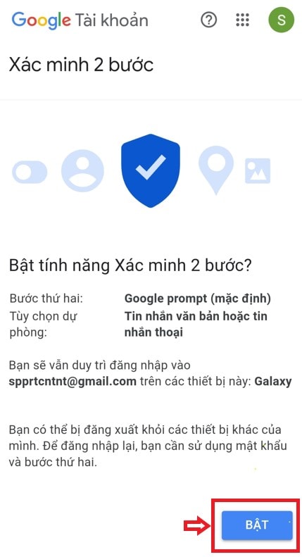 Hướng dẫn cách thay đổi mật khẩu Gmail trên điện thoại Android 28 xác thực 2 yếu tố