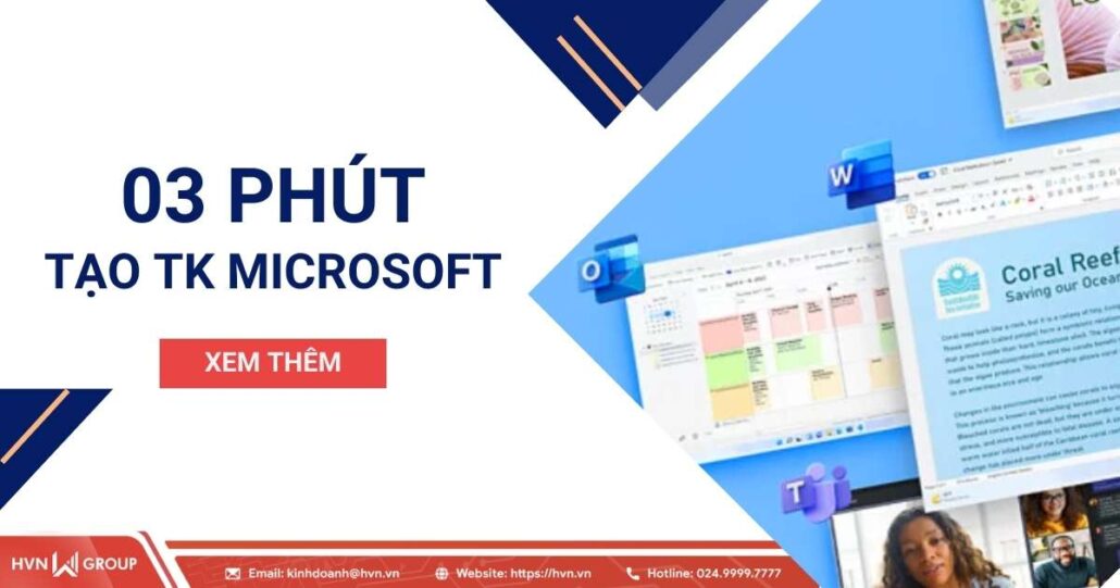 03 phút tạo tk Microsoft trên cả điện thoại và máy tính 6 03 phút tạo tk microsoft