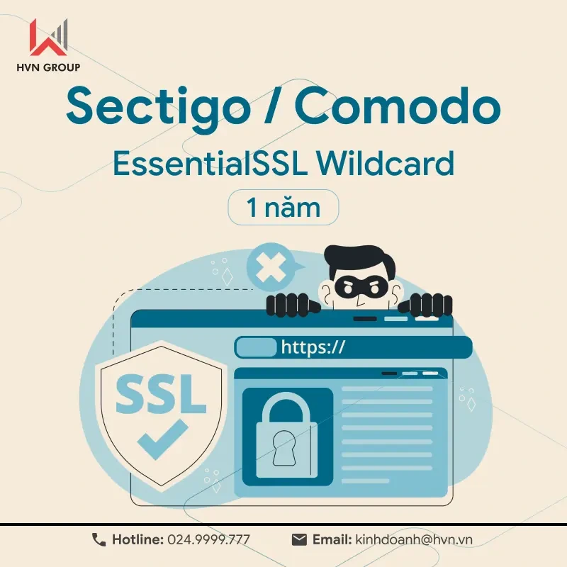 Sectigo / Comodo EssentialSSL Wildcard - 1 năm