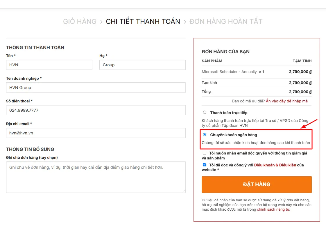 Quy trình triển khai Microsoft Scheduler - Annually tại HVN Group