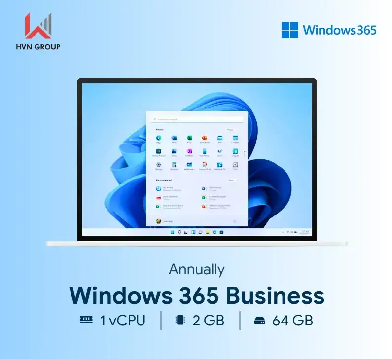 Windows 365 Business 1 vCPU, 2 GB, 64 GB - Annually 1 Giới thiệu tổng quan về Windows 365 Business 1 vCPU, 2 GB - Annually