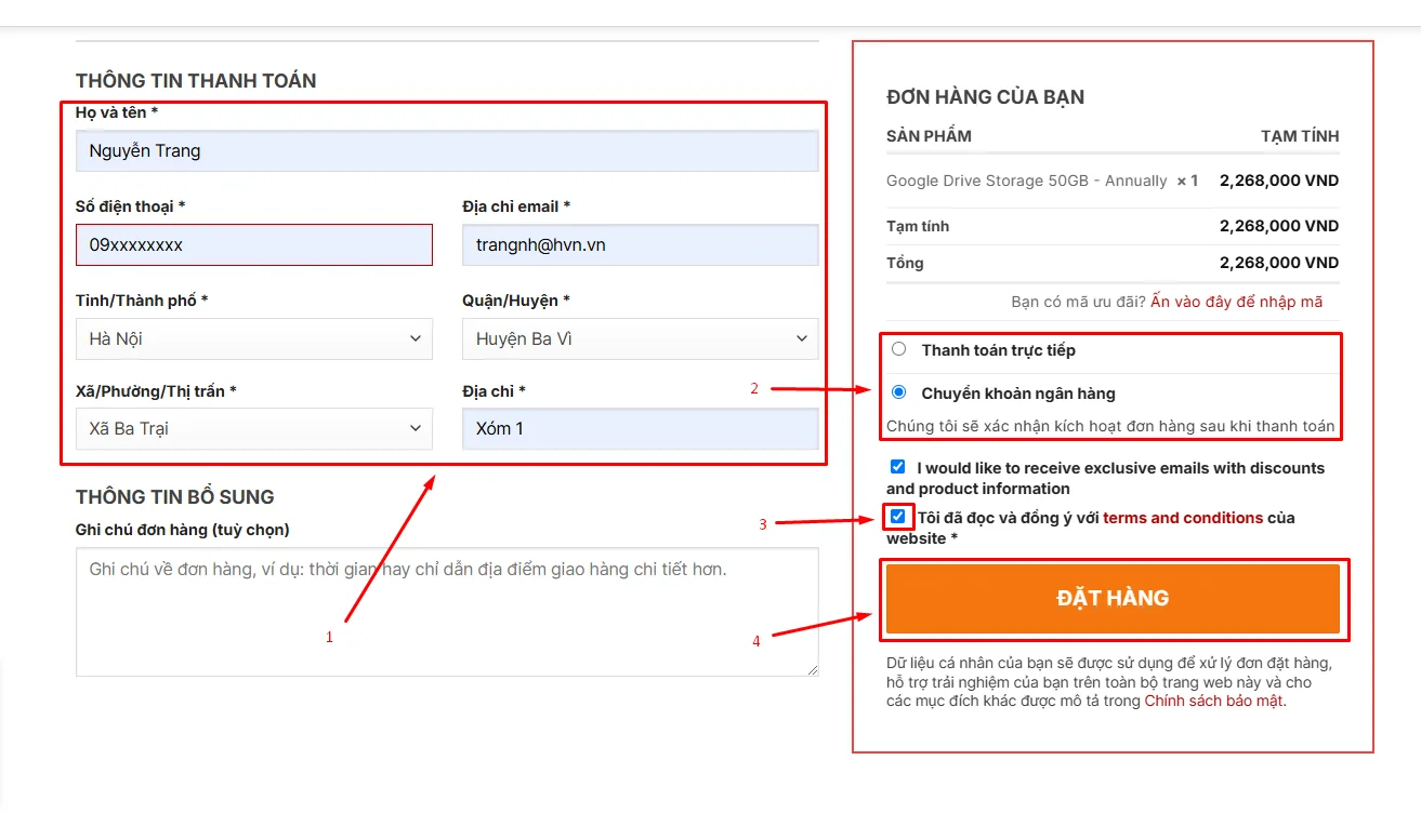 Hướng dẫn đăng ký Google Drive Storage 50GB (Annually)