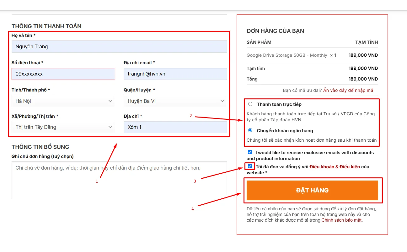 Hướng dẫn đăng ký Google Drive Storage 50GB (Monthly)