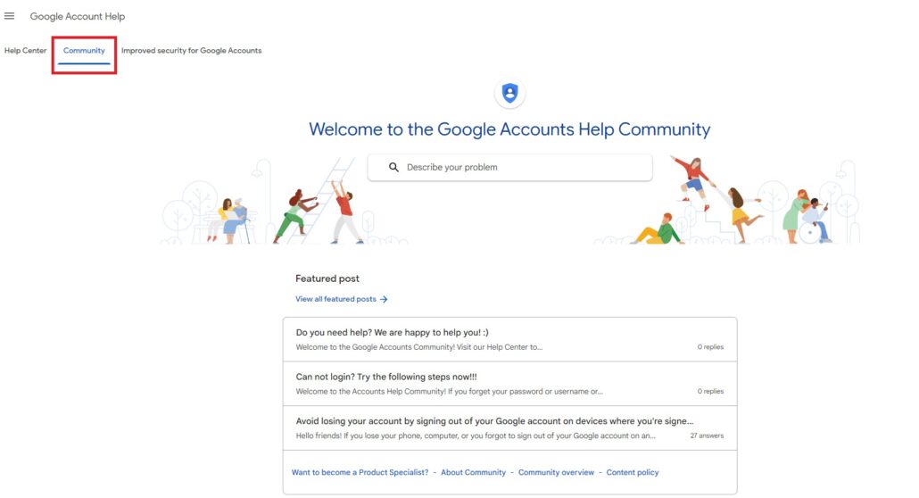 Tìm hiểu 03 cách kết nối hỗ trợ khách hàng Google services 10 truy cập google services community