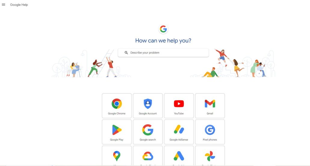 Tìm hiểu 03 cách kết nối hỗ trợ khách hàng Google services 9 truy cập google services help online