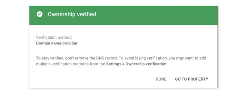 Hướng dẫn xác minh tên miền với Google Search Console 21 xác minh tên miền với google thành công