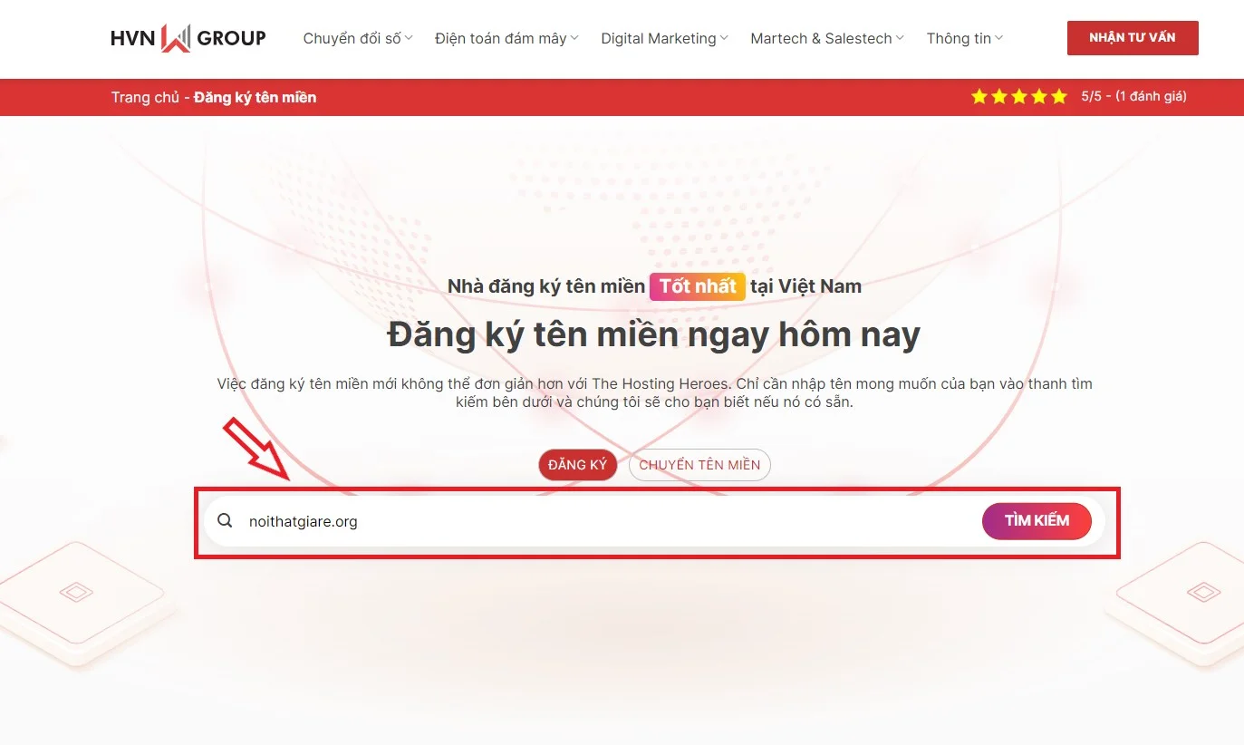cách đăng ký tên miền tại hvn