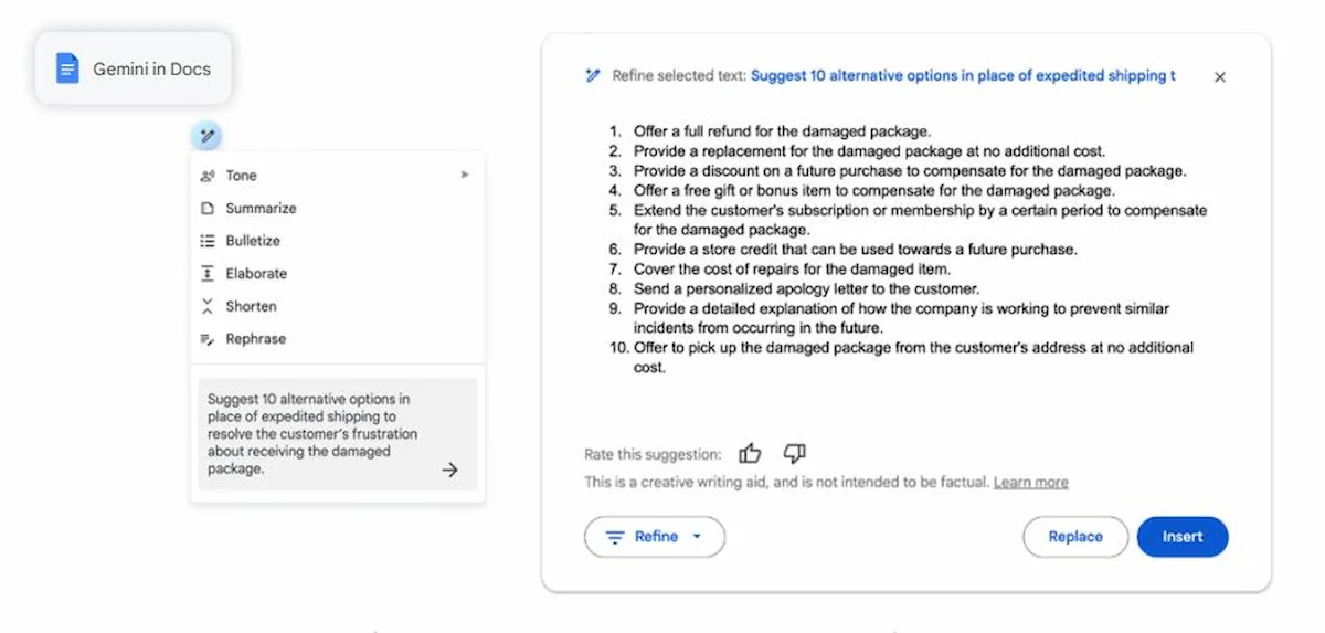 hướng dẫn viết prompt trong google workspace customer service